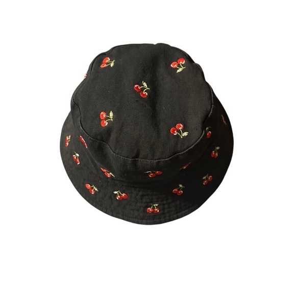 Forever 21 Black Cherry Embroidered Bucket Hat - Picture 3 of 4
